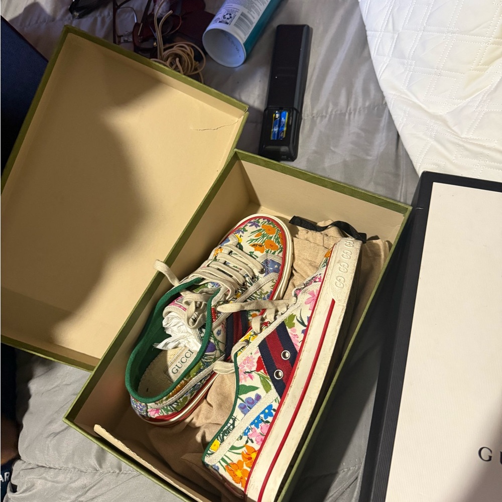 Gucci Multicolor Floral Canvas Sneakers